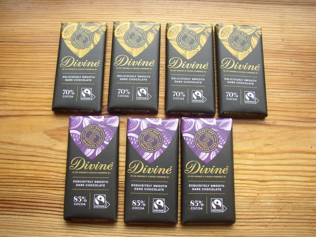 7 15g Divine Chocolate Minibar 105g 6 Dark Plain BBE 03,24 Natale riempitivo per calze