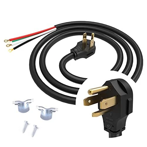 TOPDC 4 Prong Dryer Cord 30 AMP Appliance Power Cord 5 Feet Wires in 4 Colors...