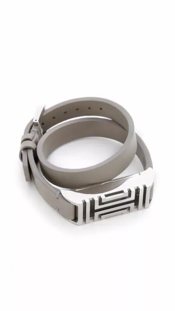 Tory Burch Fitbit Case Double Wrap Leather Bracelet - Gray