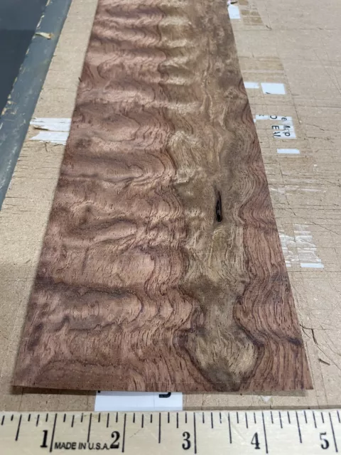 Waterfall Bubinga wood veneer 4" x 17" raw no backing "AA" grade 1/42" thick