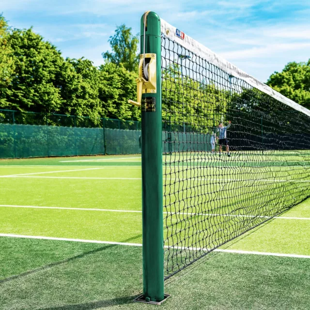 Vermont Round Tennis Net Posts - With Ground Sockets [Net World Sports]