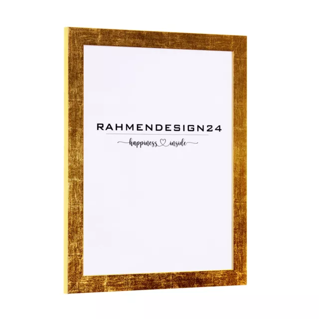 Rahmendesign24 Bilderrahmen Milano, 3 Farben - 47 Größen, Fotorahmen, Gold, Rosé