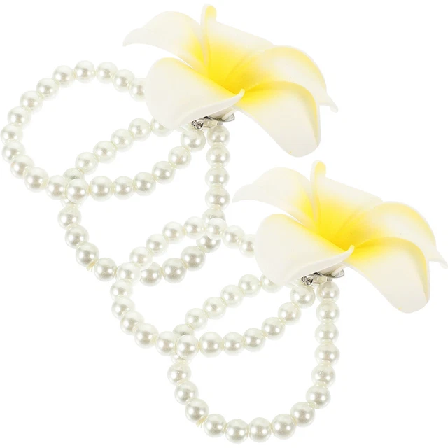 Perlas de imitación Frangipani Pulsera Para Mujer Elasticidad
