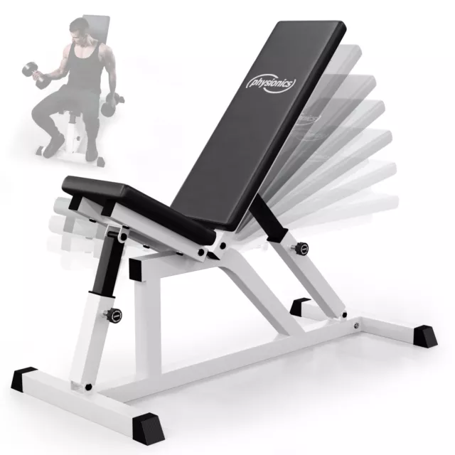 Physionics® Banc de Musculation Réglable Inclinable Multifonction Fitness