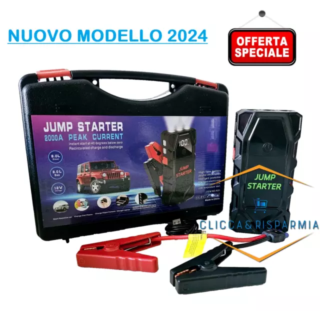 Jump Starter Avviatore Per Auto Batteria Di Emergenza Power Bank Caricabatteria