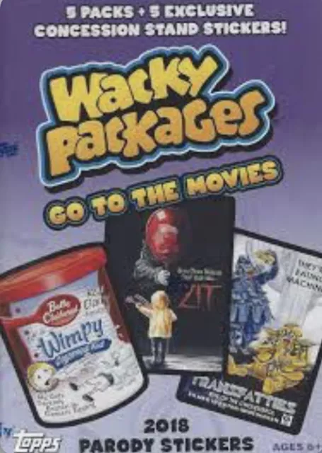 2018 TOPPS WACKY PACKAGES GO TO THE MOVIES BLUE Complete Your Set GPK U Pick