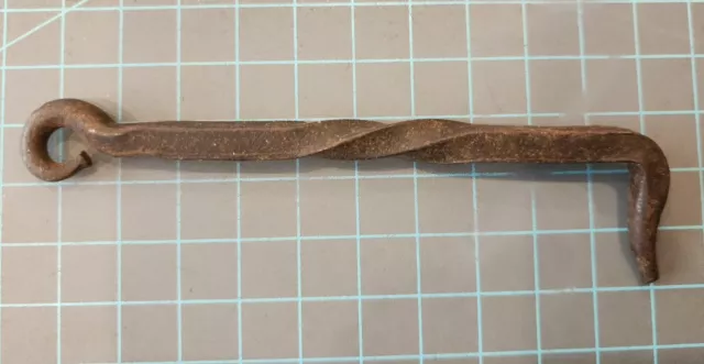 Antique Hand Forged Twisted Iron Door Latch Hook Barn Gate Hardware 5¼" - gw0