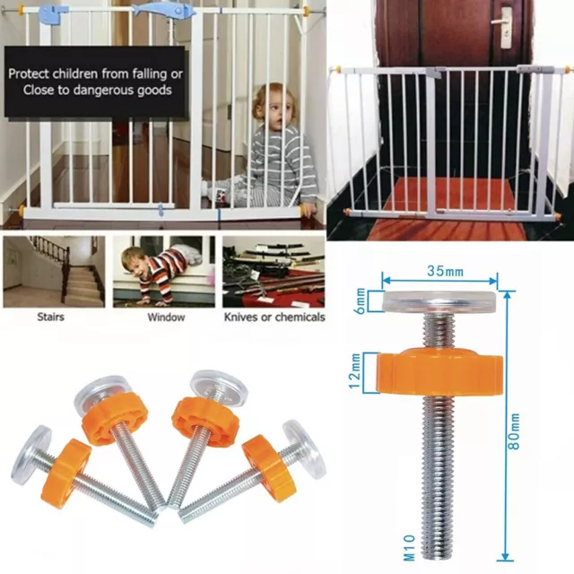 Baby Safety Stair Gate Screws/Bolts Kit With Locking Nut Spare Part Accessories-