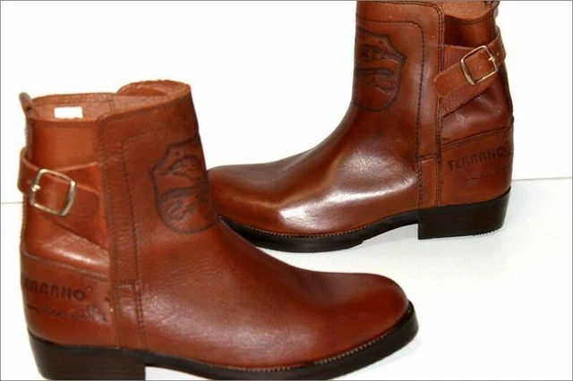 TERRANO Boots Bottines Cuir Marron Noisette T 41 TTBE