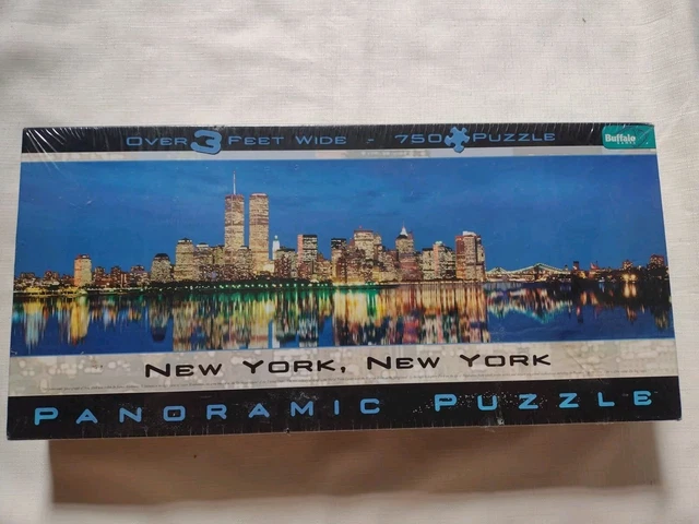 NEW YORK CITY SKYLINE AT NIGHT 750 Piece Panoramic Jigsaw Puzzle Twin ...