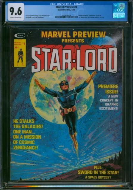Marvel Preview #4 (1976) ⭐ CGC 9.6 ⭐ 1st Appearance of STAR-LORD! Rare Key Issue