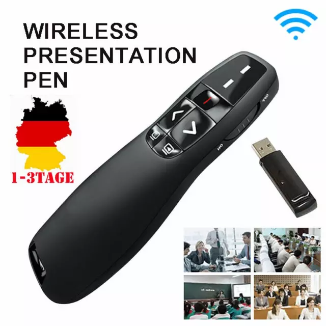 2.4 GHz Wireless USB Presenter Powerpoint Clicker Präsentation Fernbedienung Neu