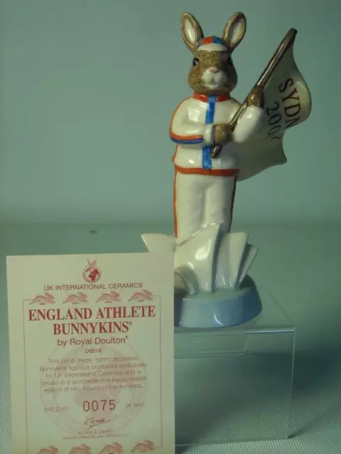 Royal Doulton ENGLAND ATHLETE BUNNYKINS Figurine Ltd Ed 75/2500 DB216 + COA