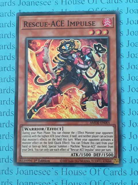 Rescue-ACE Impulse AMDE-EN001 Super Rare Yu-Gi-Oh Card 1st Edition New