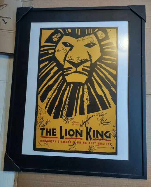 CAST SIGNED THE LION KING Broadway Musical Original Tour Poster Disney 