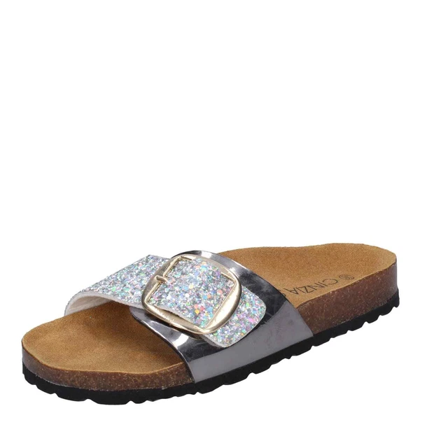 Chaussures pour Femmes CINZIA SOFT 36 Ue Sandales Argenté Cuir Glitter BD294-36