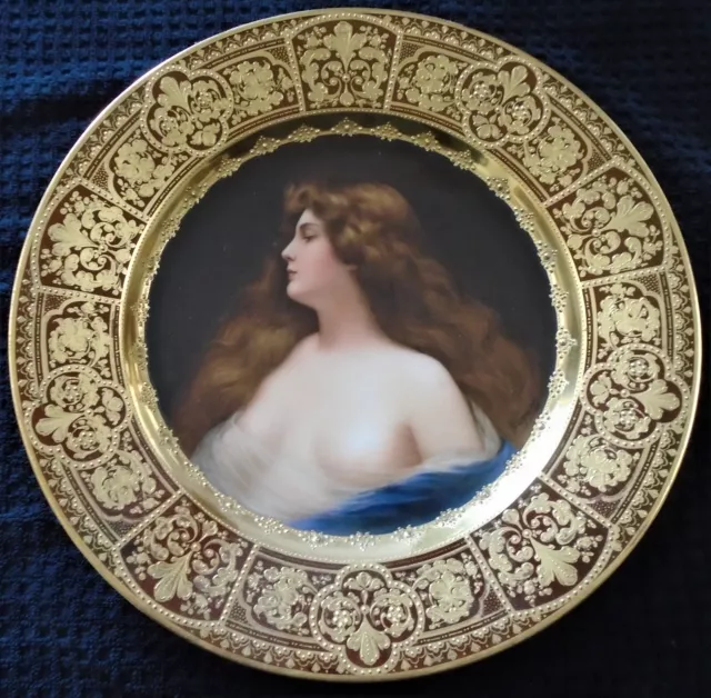 Antique, Artist Signed "Wagner" Royal Vienna Porcelain Portrait Plate-8