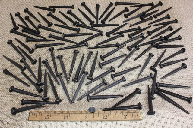 2" Rose head 100 nails antique square wrought iron vintage rustic Decorative