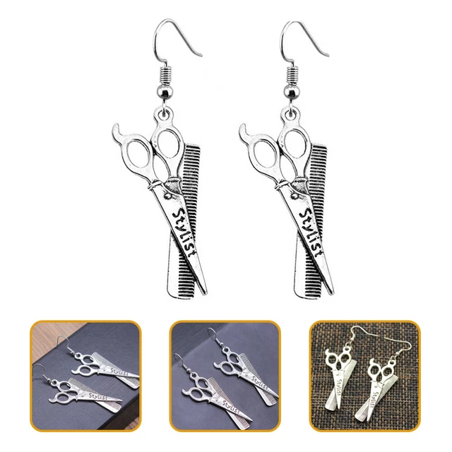 Pendientes de tijera pendientes de gota de plata pendientes de tijera pernos