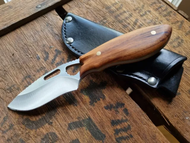 Customized Buck Skinner Knife Hunting Outdoor Fixed Blade & Leather Sheath