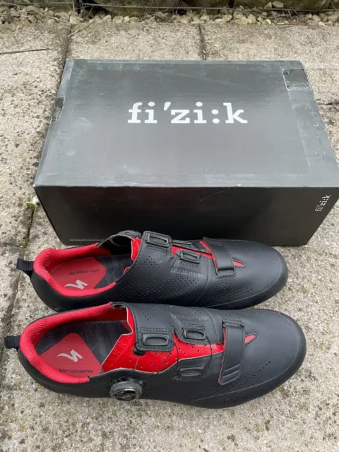 Fizik Terra X5 Gravel Mountain Bike Shoes 45 Black/Red