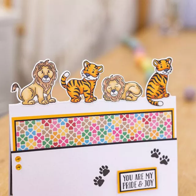 Cute Cat Dog Animals Clear Stamps with Metal Cutting Dies Diy Scrapbooking Card 3