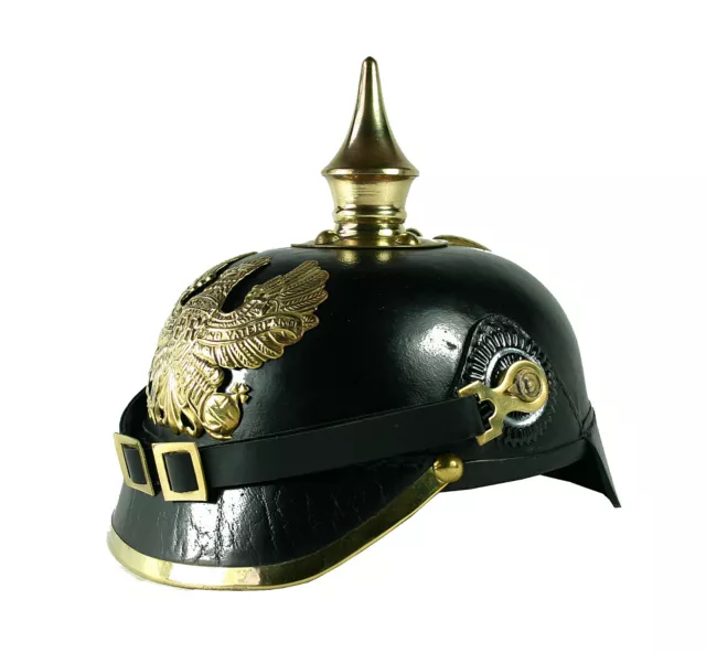 Pickelhaube Preussen Leder Helm Tschako Kaiserreich Tschako Rüstung sca LARP L44