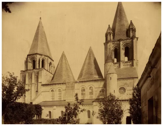 France, Loches, Église Saint- Ours Vintage albumen print,  Tirage albuminé