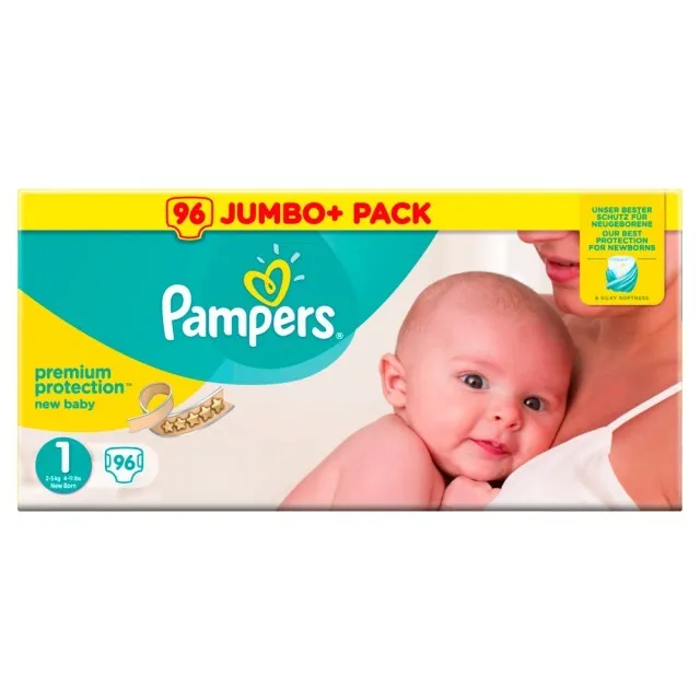 Pampers Windeln - Premium Protection -  Gr.1 Newborn 2-5 kg - HalbmonatsBox -...
