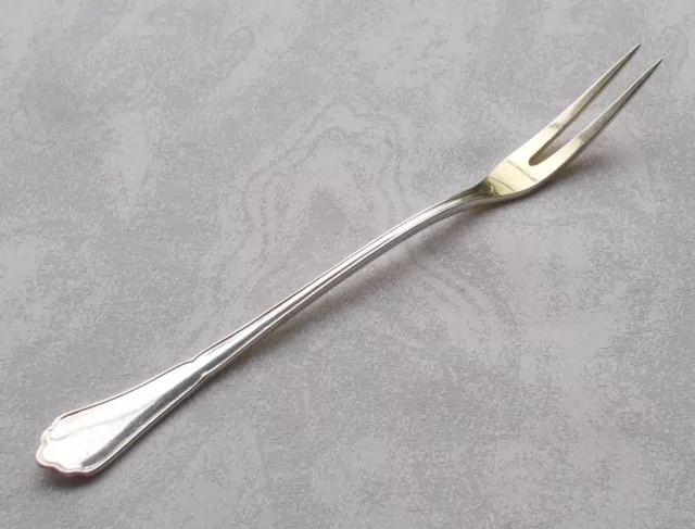 Raro Elegante Grande Forchetta Inglese Chippendale Di BSF Di 800er Argento #2