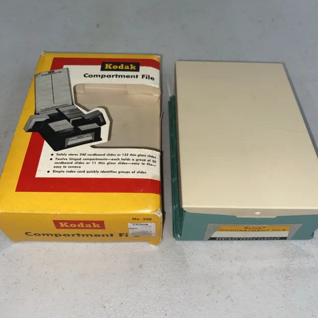 Vintage Kodak Kodaslide Compartment File ~Metal Box~Slide Holder~Picture Storage