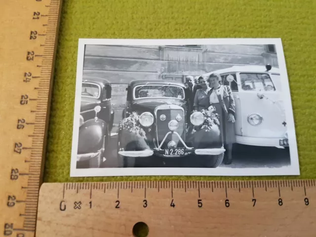 Foto Photo Oldtimer MB Mercedes Benz VW Volkswagen T1 Bus Krankenwagen