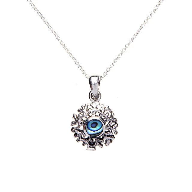 Collier Pendentif Silverly En Argent 925 Avec Nacre D'ormeau - Longueur 46 Cm