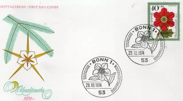 BRD, FDC, MiNr. 824, Weihnachten 1974, siehe Scan.