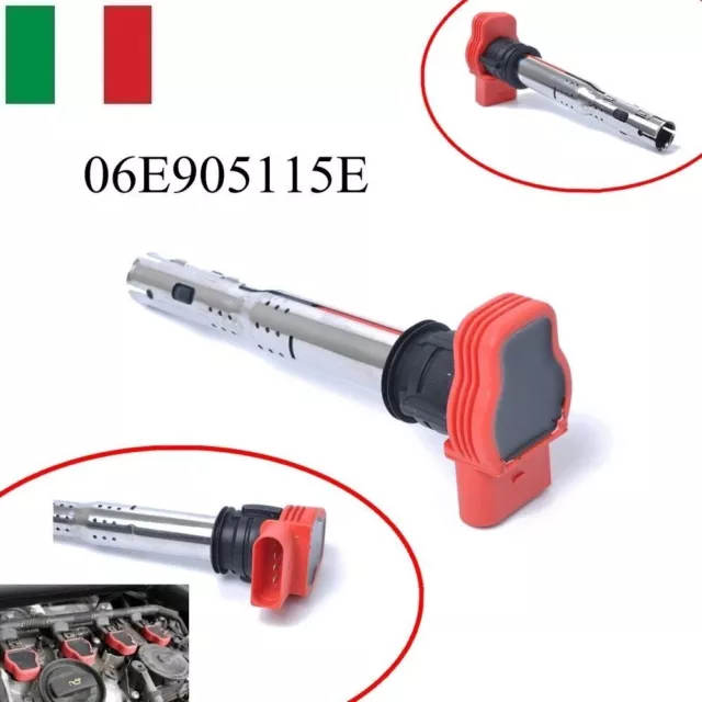 1 Bobina di accensione Rossa per Audi A4 A5 A6 A8 Q5 Q5 Q7 R8 VW Passat Touareg