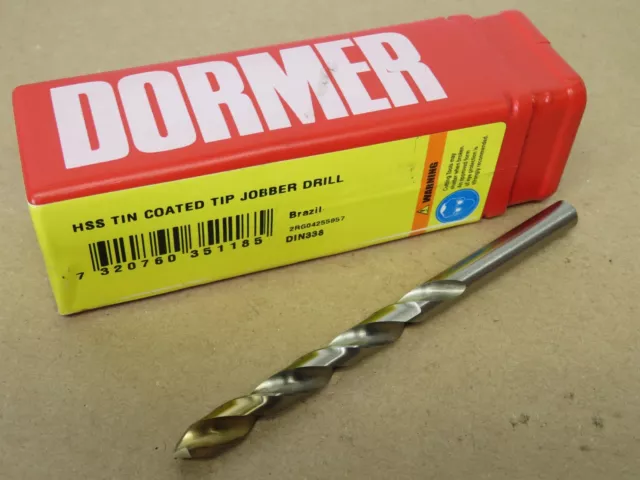 Dormer A002 HSS TiN Coated Tipped Straight Shank Jobber Drill Various Sizes