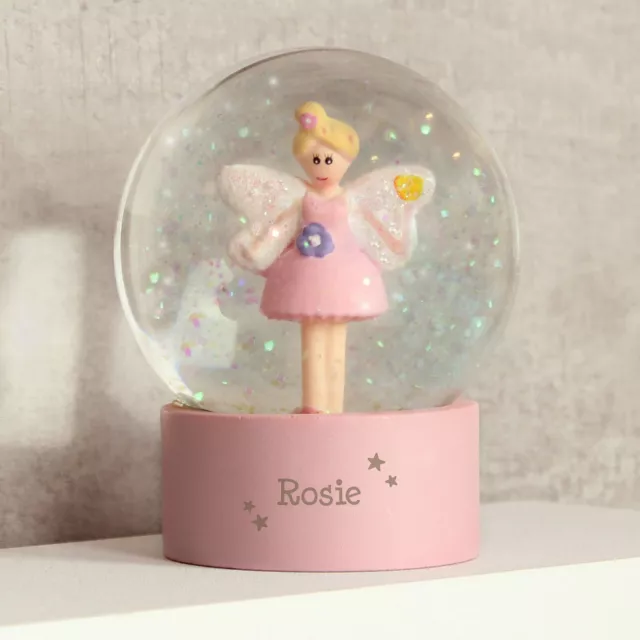 Personalised Fairy Any Name Glitter Snow Globe - Christmas / Birthday Gift