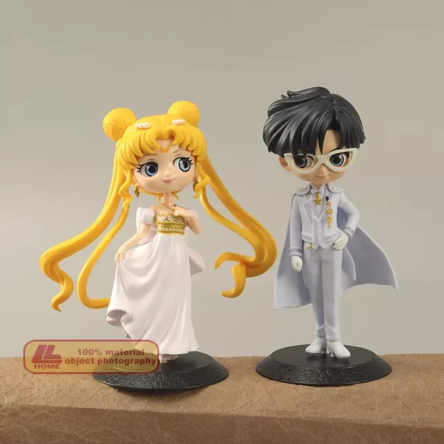 Anime Sailor Moon Tsukino Usagi Luna & Chiba Mamoru PVC Figure Statue Toy Gift