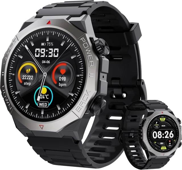 Smartwatch Tipmant Con Chiamate Bluetooth, Cardiofrequenzimetro, SpO2, 123 Sport, Impermeabile IP68, Per Uomo E Donna, Compatibile IOS E Android - 3