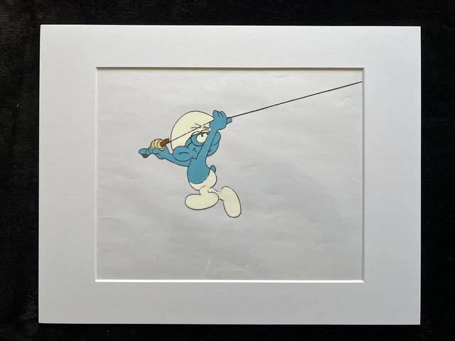 THE SMURFS ORIGINAL ANIMATION PRODUCTION CEL HANNA BARBERA Vintage ...