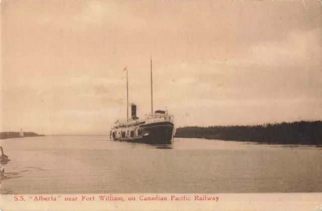 S.S. Alberta Fort William Canadian Pacific Railway Ship c1910 Postcard