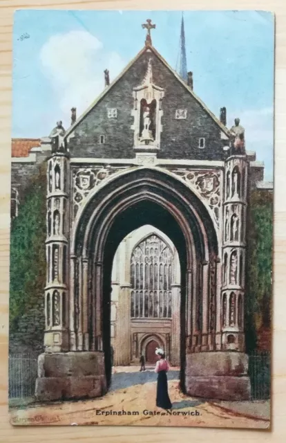 Postcard - Erpingham Gate, Norwich UK 1900s - E.T.W. Dennis & Sons Dainty series