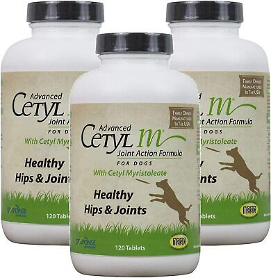 Cetyl M Advanced Joint Action Formula for Dogs - 360 Tablets Total (3 Bottles
