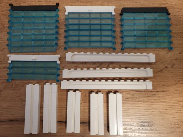 LEGO Lamellen Garage Rolltor Transparent Blau Weiß