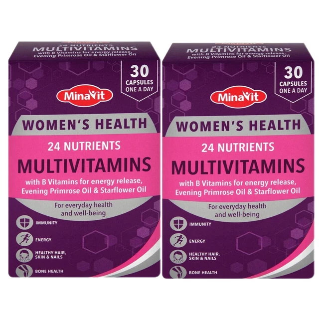 MINAVIT WOMEN'S HEALTH Multivitamins 30 Capsules x 2 £17.89 PicClick UK