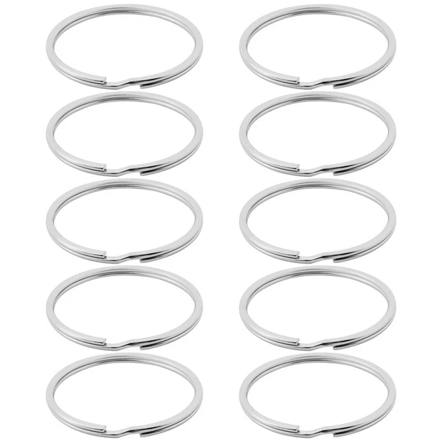 10 x Qualität 50 Mm Schlüssel anhänger Split  Set Schwer last Große Nickel 3563
