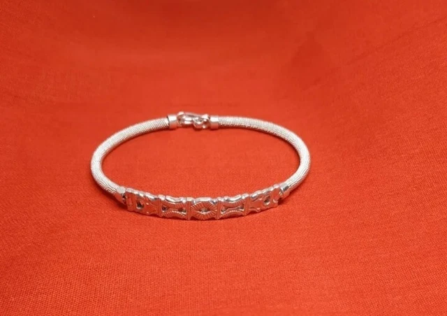 Bracelet Jonc Pour Femme En Argent Massif (Rf7.2) - Orné D'Aloalo, Saphir Vangovango - SoaVani & Co - Neuf Avec étiquettes