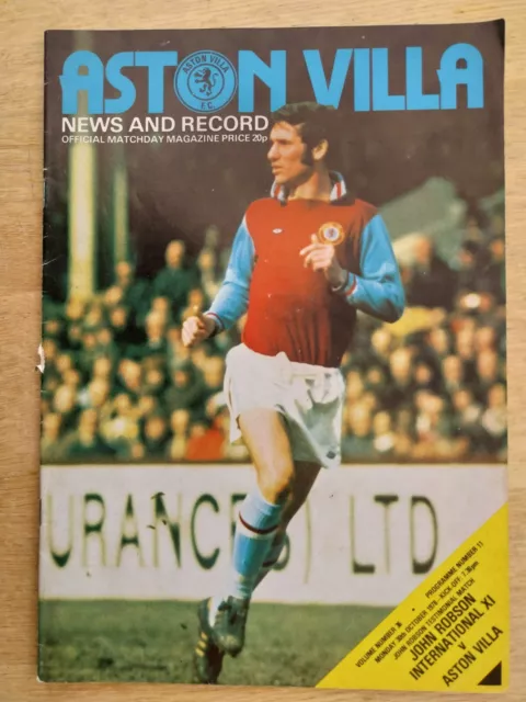 John Robson Xi V. Aston Villa -  30.10.78 - Testimonial