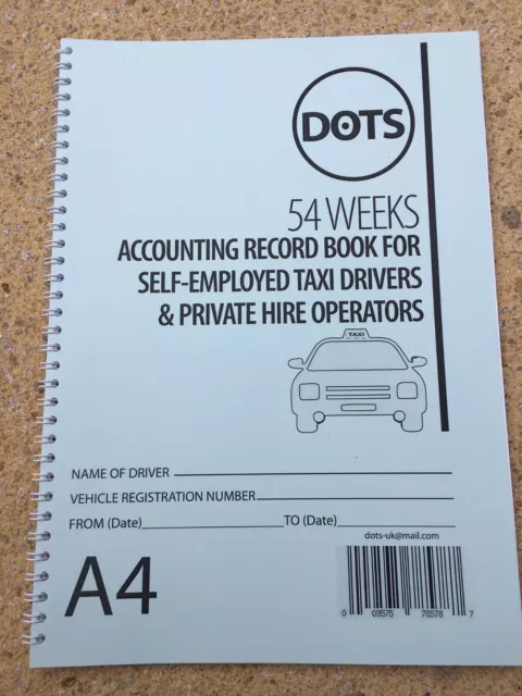 Taxi daily Account Record Book for Taxi, Black Cab & Minicab Blue cover