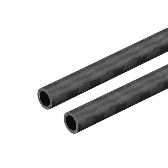 Carbono Fibra Redondo Tubo 6mmx4mmx500mm 3K Rollo Envuelto Mate Superficie 2uds